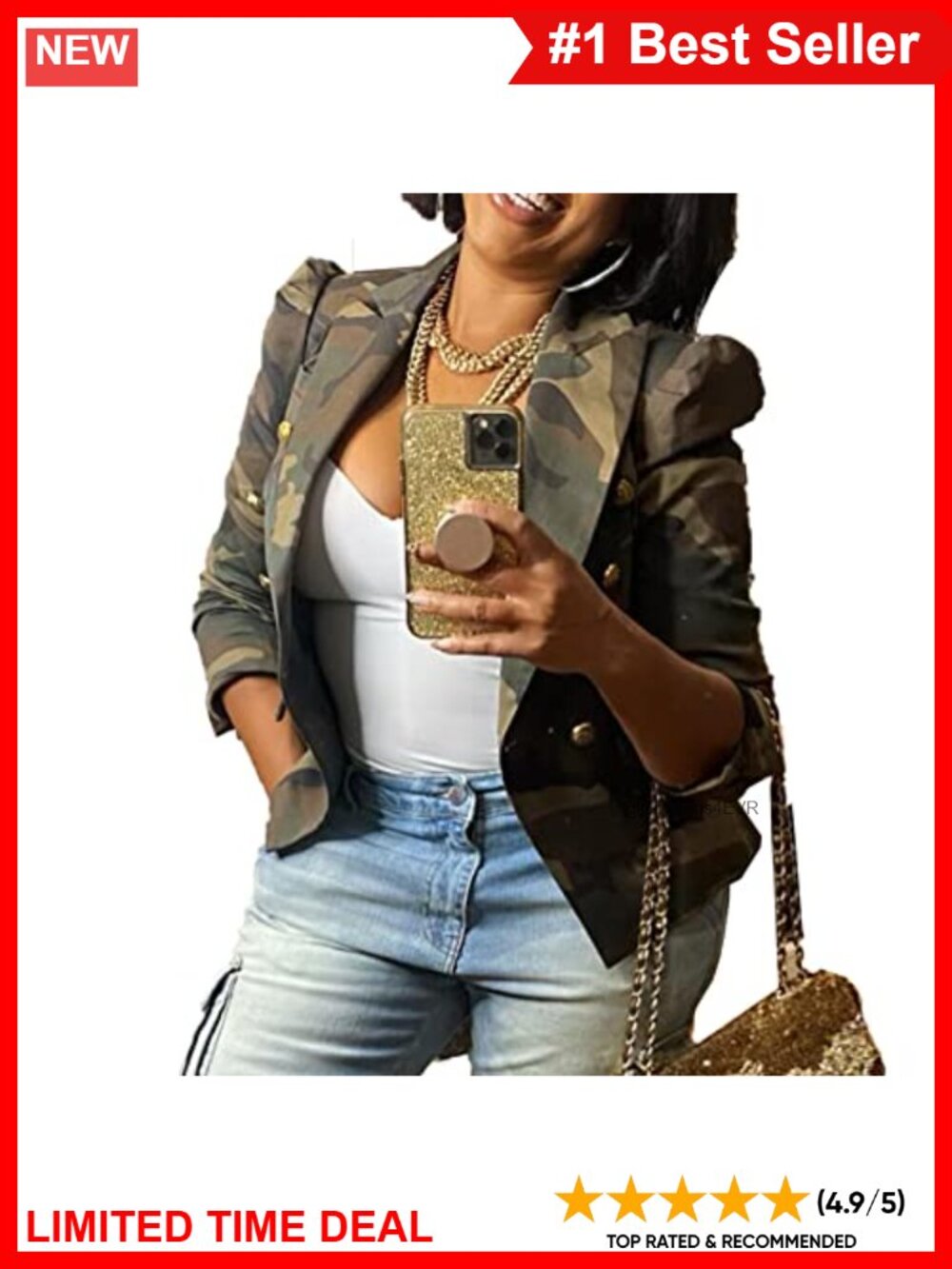 Lightweight Long Sleeve Button Down Cropped Jacket with Pockets